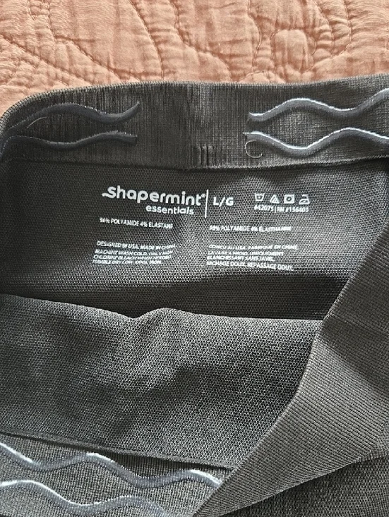 Shapermint Black Ribbed Waistband Shaper Leggings - Picture 3 of 6